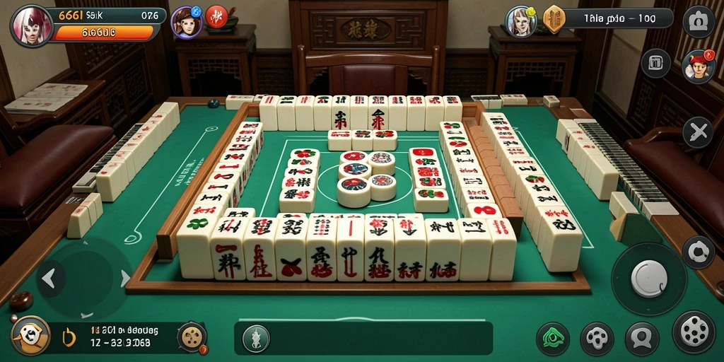 Tampilan gameplay menarik dalam permainan Mahjong 666I.