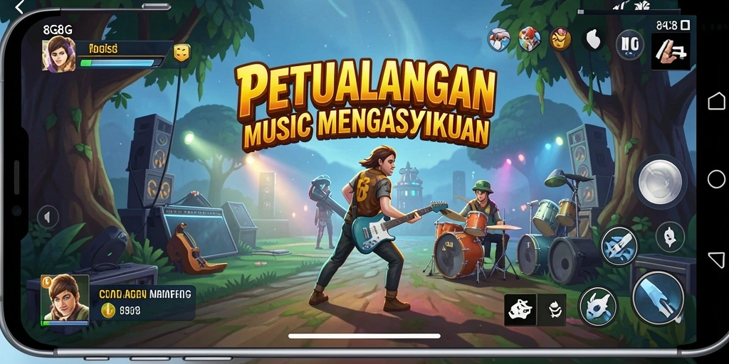 Tampilan gameplay <strong>8G8G</strong> yang menarik dengan irama musik yang seru.