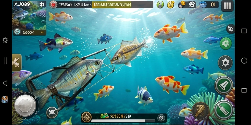 Gameplay Tembak Ikan seru dalam AJO89 yang menantang.