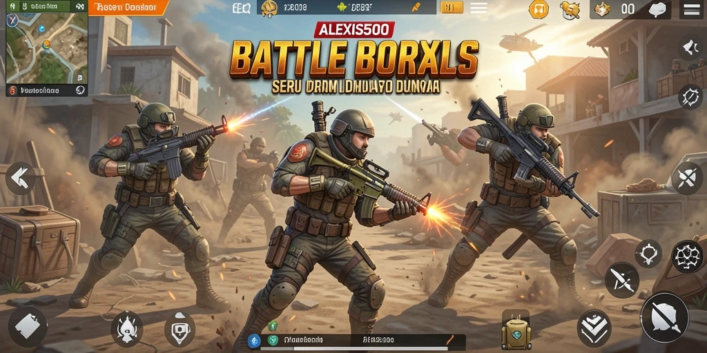 Tampilan seru aksi pertarungan dalam ALEXIS500 di arena Battle Royale.