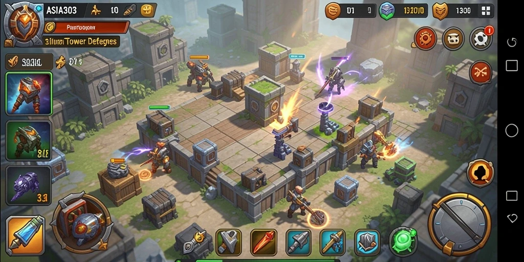Gameplay seru ASIA303 dengan berbagai menara dan musuh menantang.