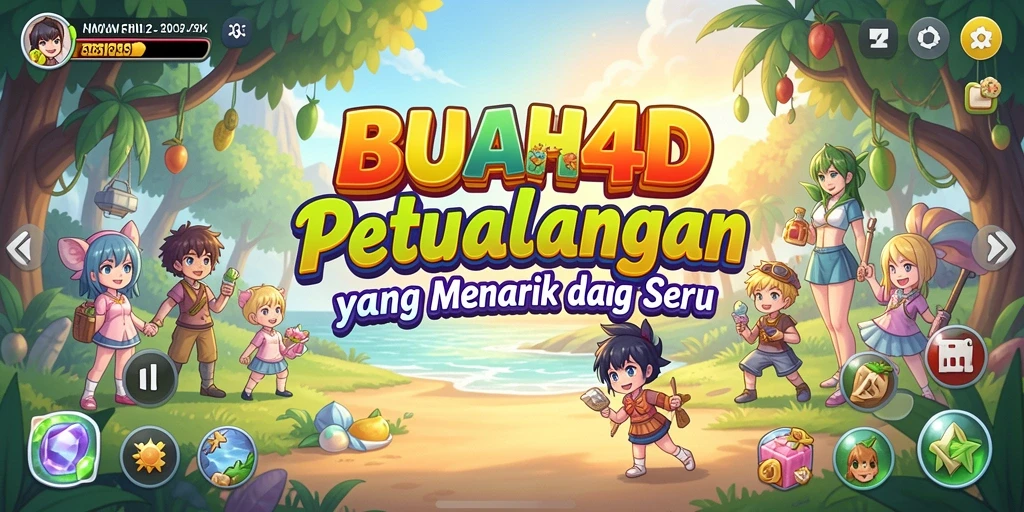 Tampilan gameplay BUAH4D yang menarik dengan karakter anime.
