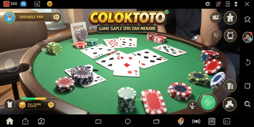 Gameplay COLOKTOTO menampilkan keseruan permainan Gaple.