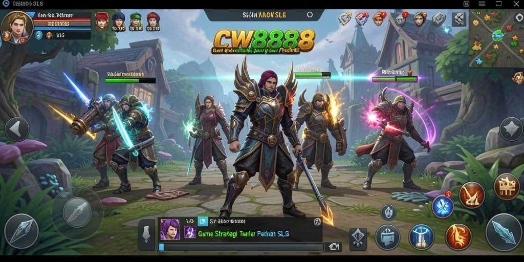 Screenshot utama CW8888 menunjukkan aksi pertempuran strategis yang mendebarkan.