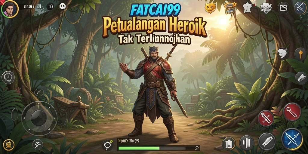 Tampilan gameplay RPG yang menakjubkan dan penuh aksi dalam FATCAI99.