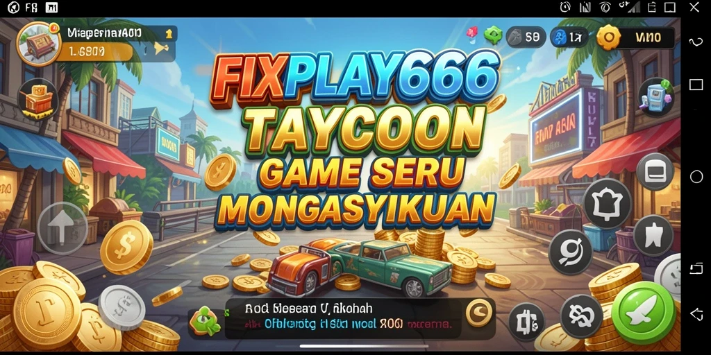 Tampilan utama gameplay FIXPLAY666 yang menampilkan strategi Tycoon.