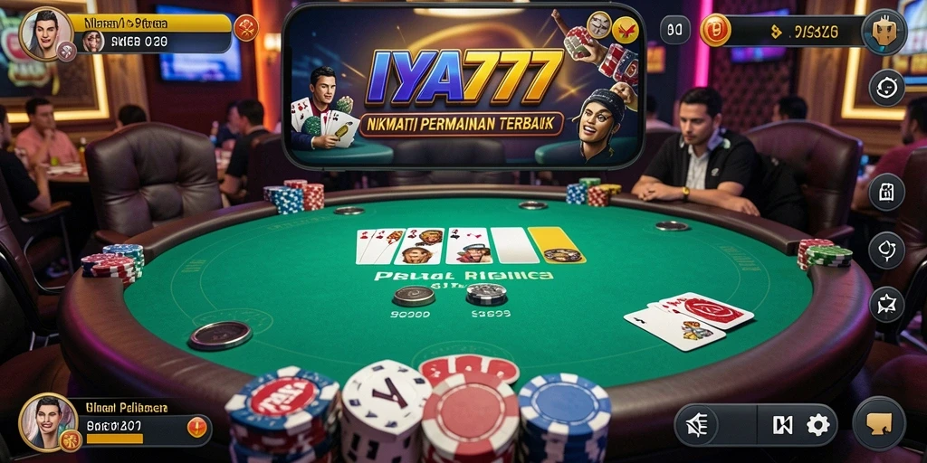 Tangkapan layar utama IYA777 menampilkan keseruan permainan Poker.