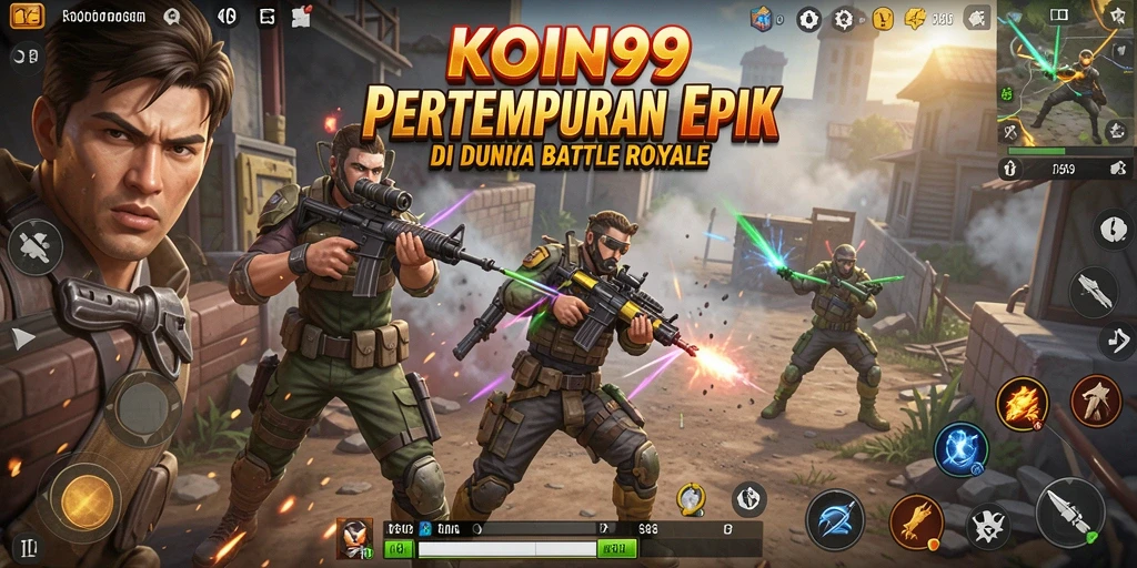 Tampilan gameplay seru KOIN99 di arena pertempuran yang menegangkan.