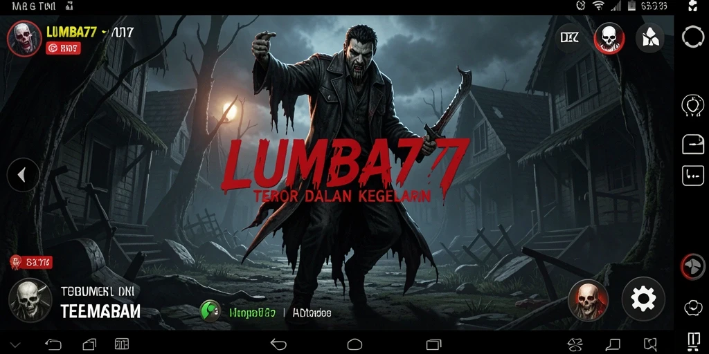 Gameplay menegangkan LUMBA77 dengan suasana horor yang mendalam.