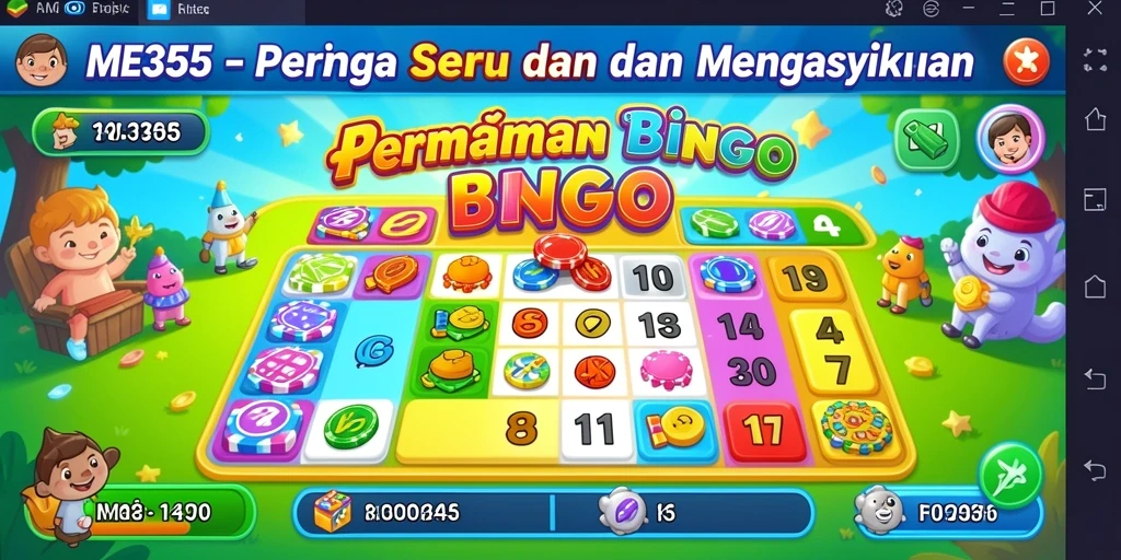 Screenshot gameplay Bingo ME355 yang menampilkan keseruan bermain.