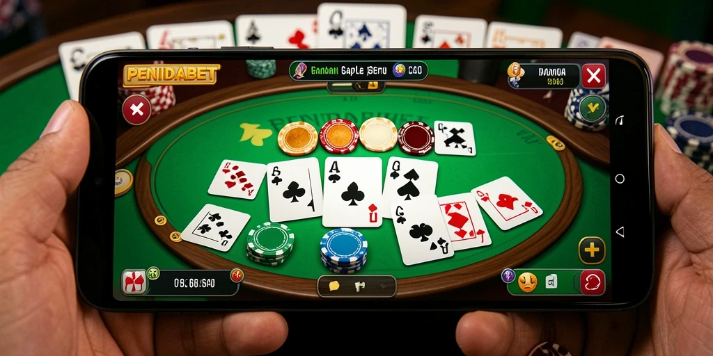 Tampilan gameplay Gaple yang seru dan menarik di PENIDABET.