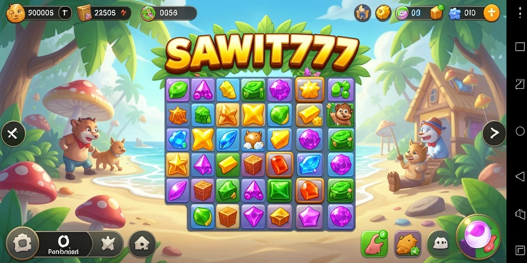 Gameplay seru SAWIT777 dalam aksi Match-3.