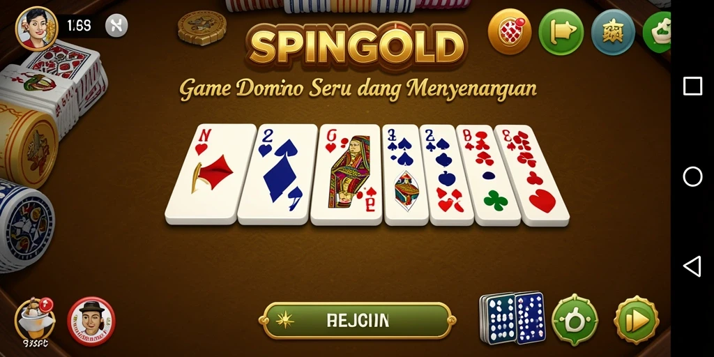 Tampilan gameplay Domino SPINGOLD yang seru dan menantang.