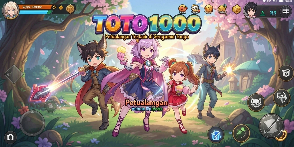 Screenshot TOTO1000 menampilkan aksi seru dalam permainan Anime.